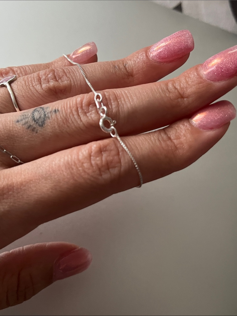 Sterling Silver Minimalist Chain Bracelet 7 inch